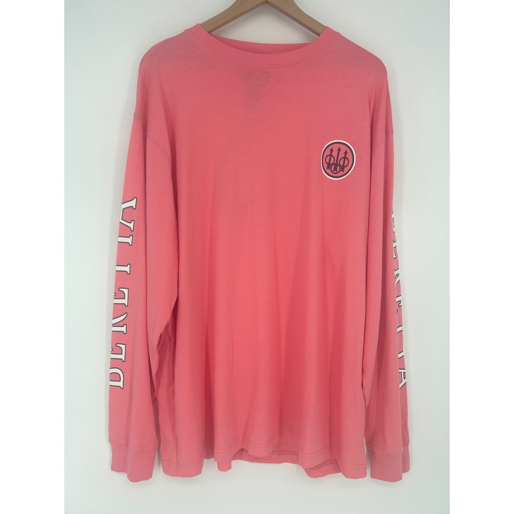 "NWT" Beretta T-Shirt Double Logo Long Sleeve In Pink- Men's XXL Athleisure